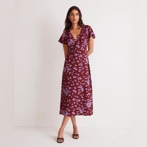 Madewell V-Neck Flutter-Sleeve Midi Dress